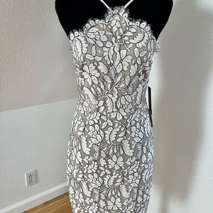 White lace dress with open back